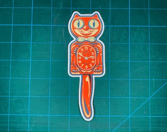 Cat Clock vinyl sticker