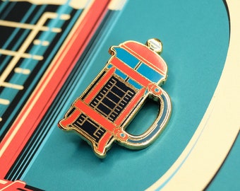 French Press enamel pin