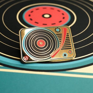 Record Player enamel pin