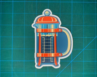 French Press vinyl sticker