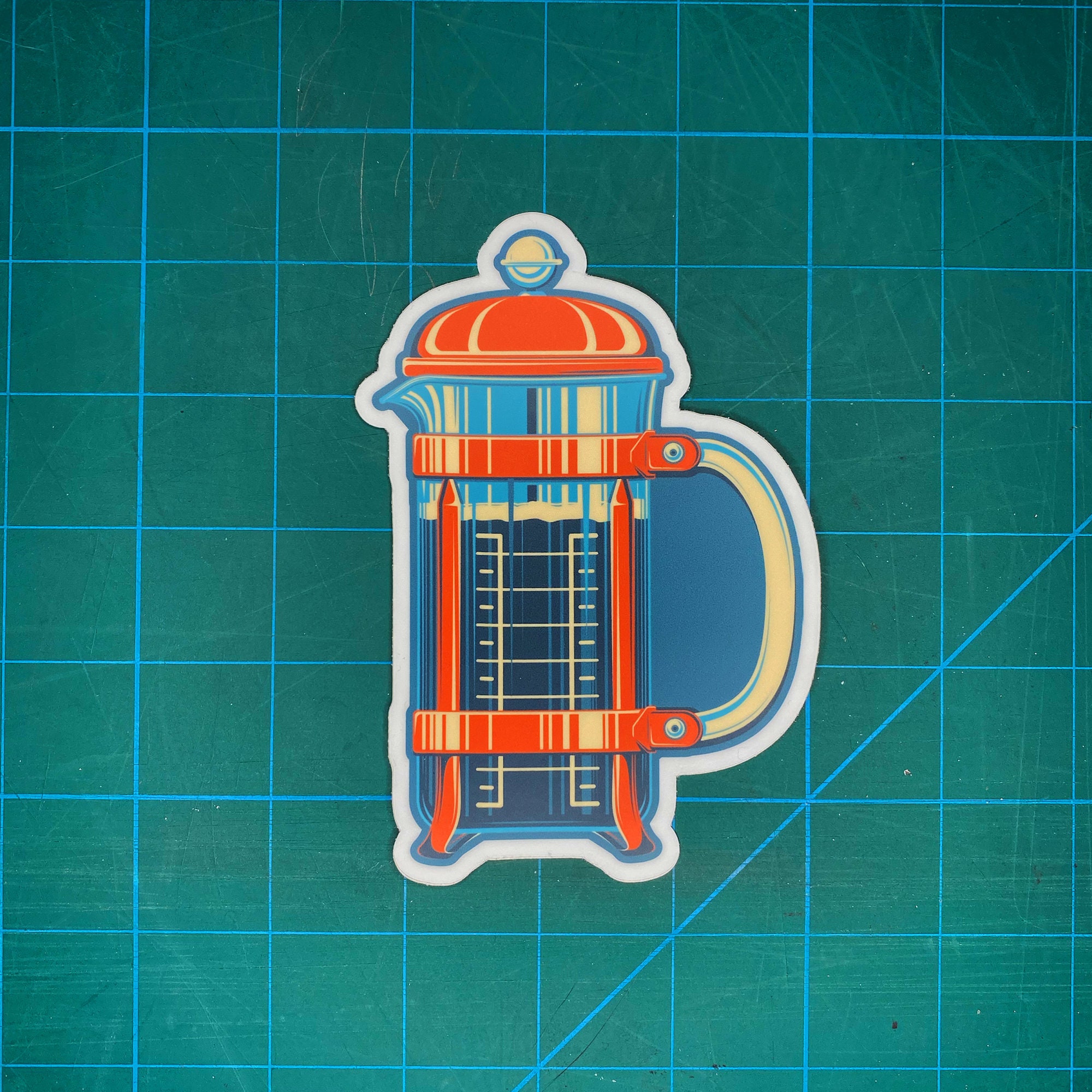 French Press vinyl sticker