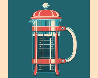 French Press screenprint