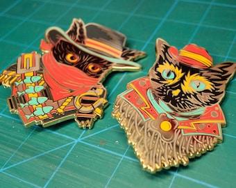 Cowboy Kitties enamel pin set
