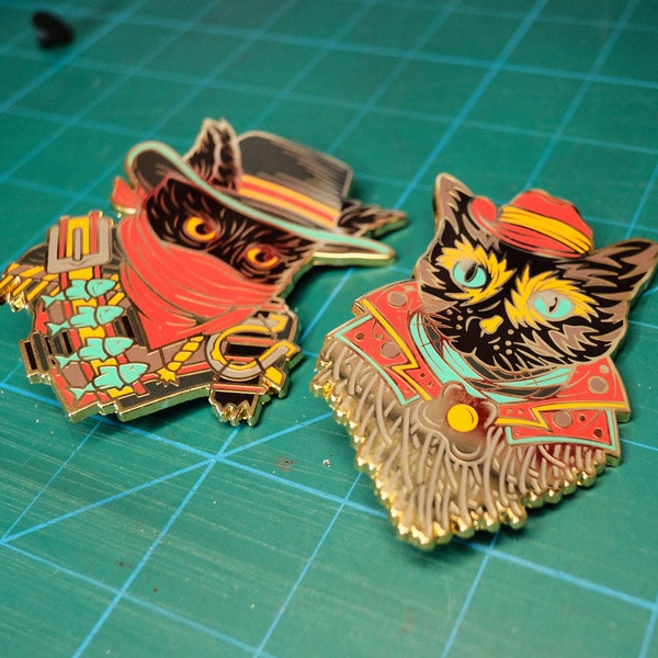 Cowboy Kitties enamel pin set