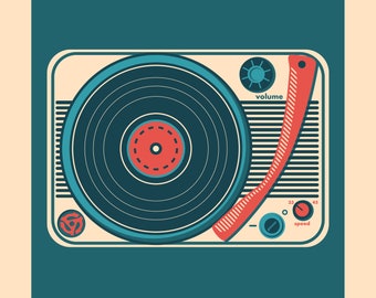 Record Player screenprint
