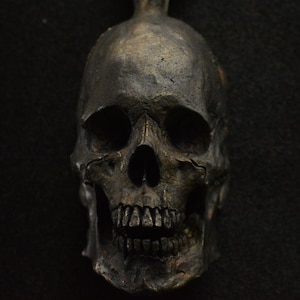 Into The Fire Jewelry - Skull Pendant and chain open jaw silver mens skull biker masonic rock n roll handmade jewelry .925 etsy