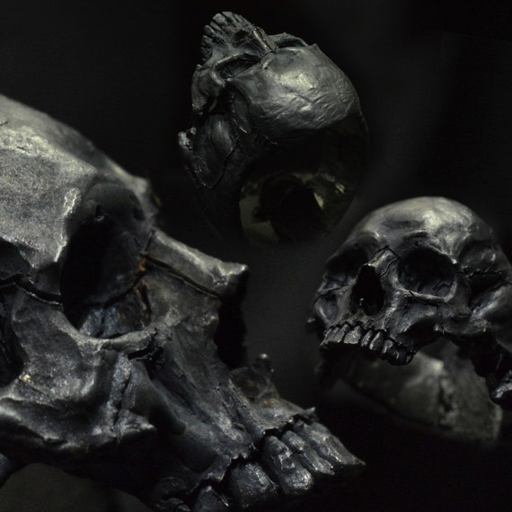 Skull Ring - Into the Fire Jewelry - Skull Ring LOW PROFILE Half