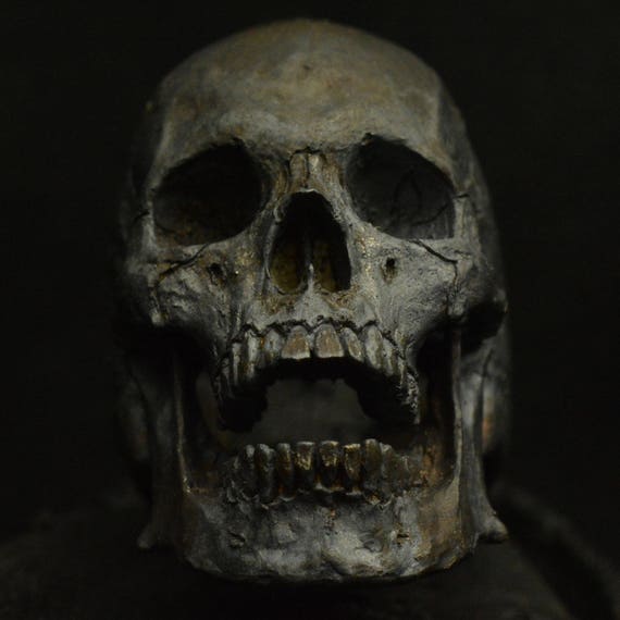 Into the Fire Jewelry - Skull Ring Mid Size Open Jaw Silver Mens