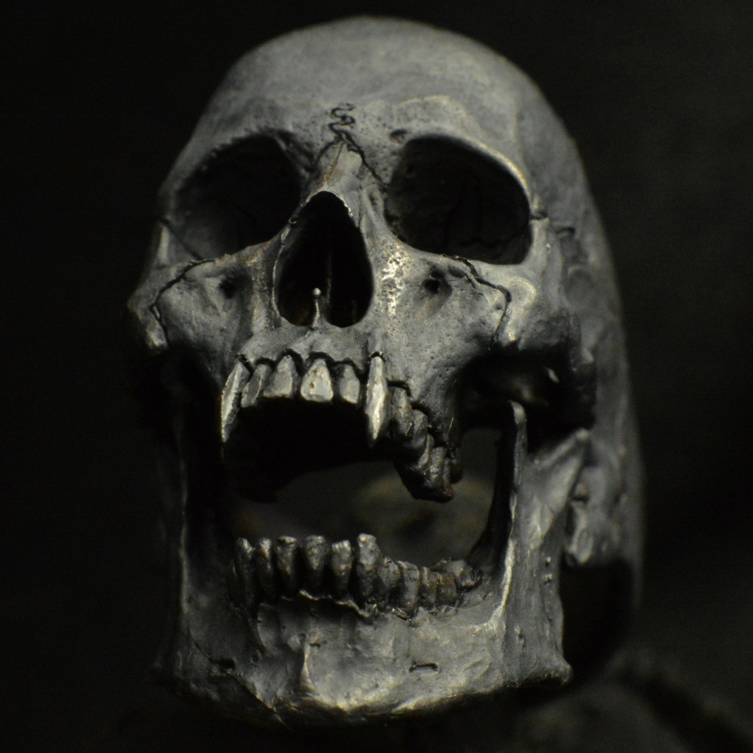 Vampire skull best sale ring