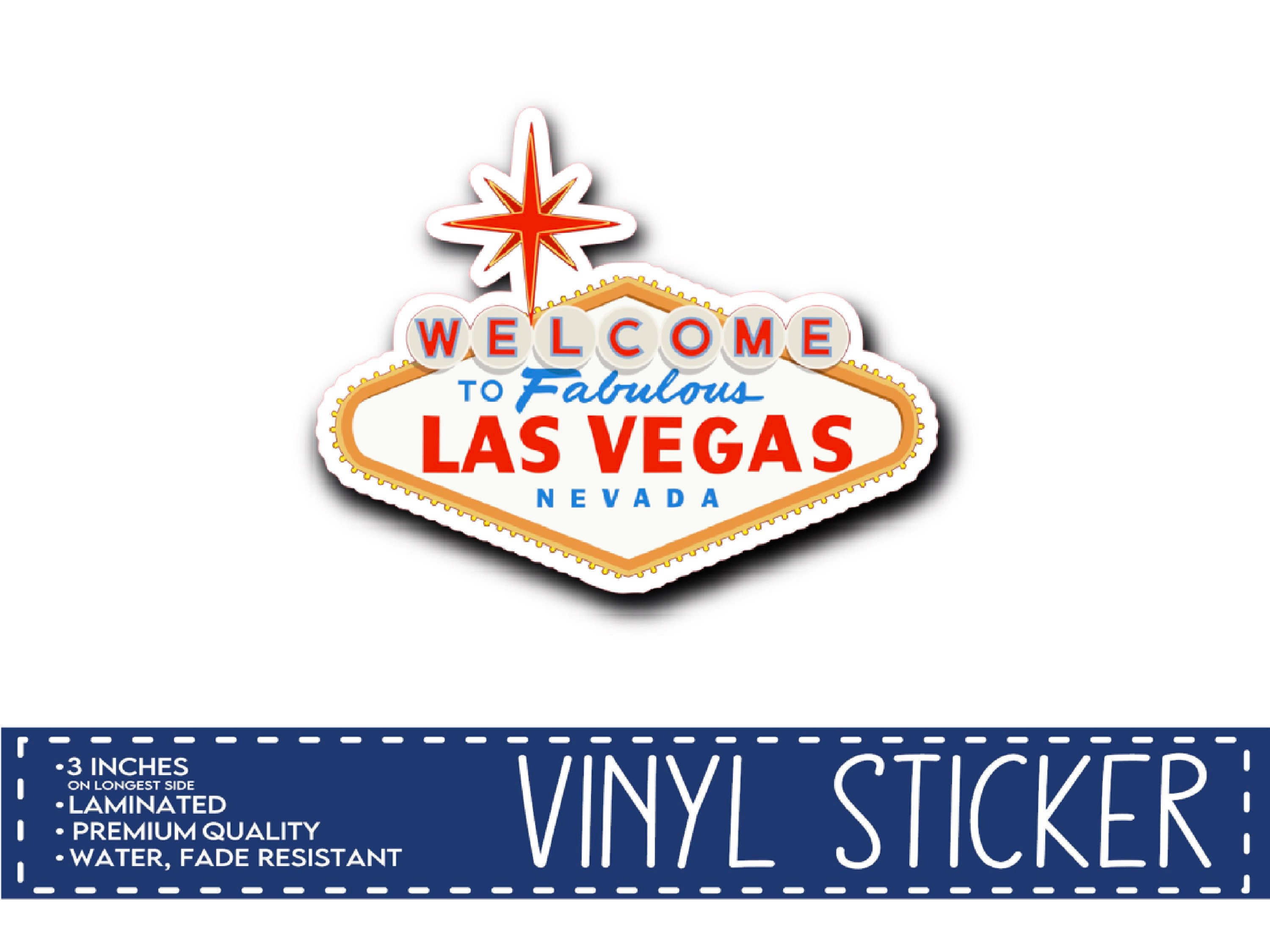 Welcome to Fabulous Las Vegas Sign Sticker Decal - Self Adhesive Vinyl -  Weatherproof - Made in USA - nevada nv sign viva lv