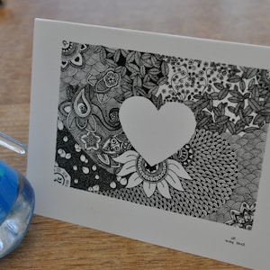 heart silhouette cards - pack of six