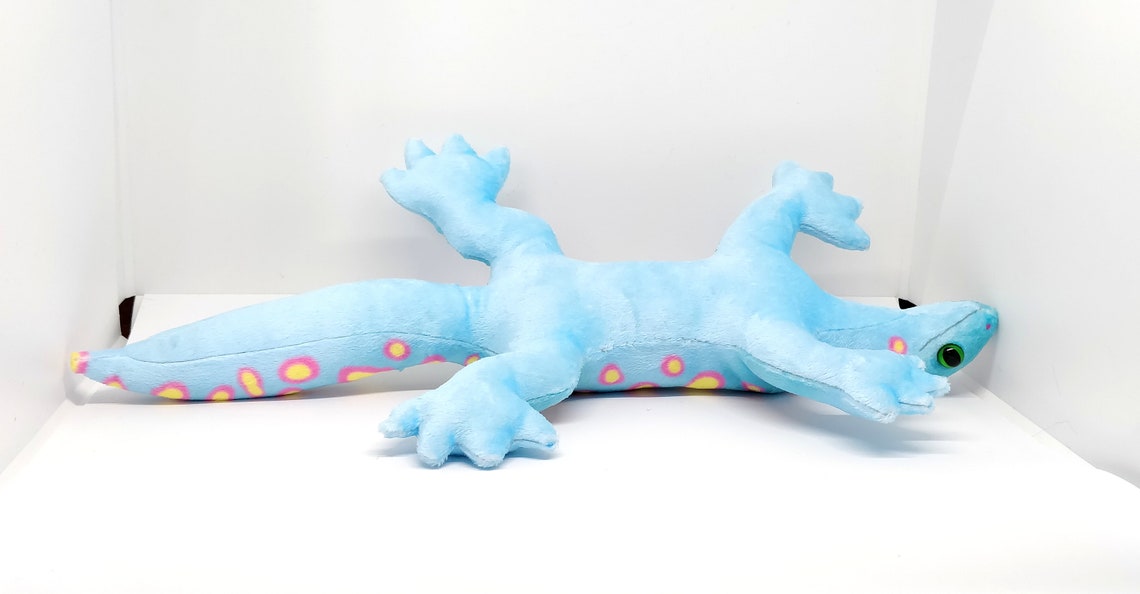 Magic Gecko Plush Fantasy Gecko Blue Lizard Plushie Cute | Etsy