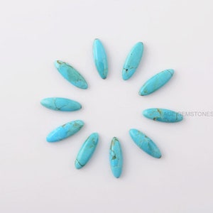 Arizona Turquoise 8x17 mm Long Oval Shape Gemstone-Jewelry Making Gemstone-Cabochon Gemstones-Gemstone Lot-Arizona Turquoise Stone- 5 Pcs.
