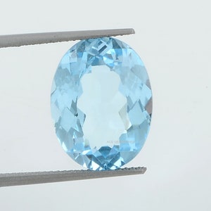 10.88 Ct Genuine Sky Blue Topaz 12x16 mm Oval Shape Rare Gemstone- Oval Cut Sky Topaz- Excellent Cut Sky Topaz Stone- Loose Blue Stones-1Pcs