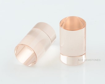 Morganite Quartz Stone 11x18 mm Cylinder Shape Gemstones -Gemstones For Jewelry Making- Wholesale Loose Morganite Quartz Gemstones -2Pcs