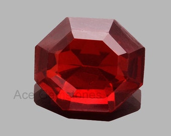 Brilliant Octagon Cut Red Garnet Quartz Loose Gemstone 15x18mm, Special Piece for Making Jewelry - 1 Pcs.