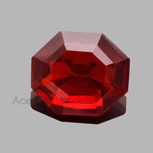 Brilliant Octagon Cut Red Garnet Quartz Loose Gemstone 15x18mm, Special Piece for Making Jewelry - 1 Pcs.