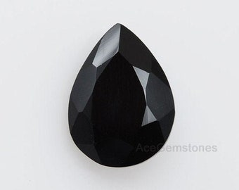 Black Onyx 13x18mm Pear Shape Gemstone, Gemstone Supplier, Black Onyx Gemstone, AAA Grade High Quality, Jewelry Making Gems On Sale - 1 Pcs.