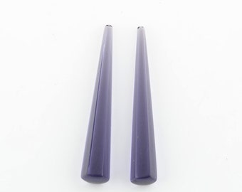 Amethyst Quartz Hand Cut Gemstone-Square Long Cone Pair 6x40 mm Gemstone-Wholesale Gemstones-Loose Gemstone-Pair Gemstone-2Pcs