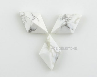 Forma piramidale bianco Howlite 10x16mm Diamante calibrato Cabochon sciolto pietra preziosa, Make Your Custom Jewelry-5Pcs