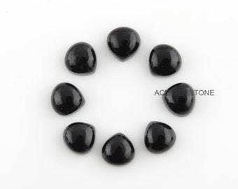 Black Onyx Heart 6x6 mm Gemstone-Wholesale Gemstones-Cabochon Loose Gemstones-10 Pcs