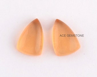 Champagner Quarz-Billionen 8 x 12 mm-glatt Cabochon-flache Rückseite Cabochon lose Edelstein - 5 Stück.