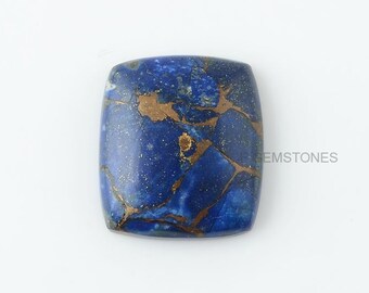 Copper Lapis Lazuli 19x21 mm Cushion Shape Gemstone-Calibrated Cabochons-Jewelry Making Gemstone-Gemstone Supplier- 1pcs