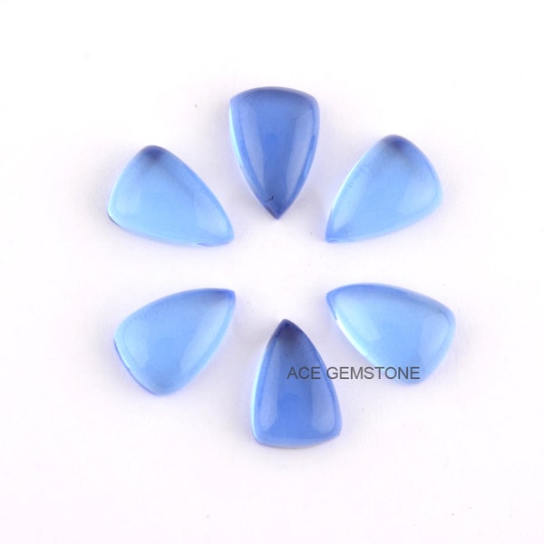 Trillion Flat Back 8x12mm Tanzanite Quartz Calibrated Cabochon Gemstone para Hacer Collar -5 Unids