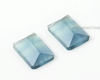 Fluorite 13x18 mm Pyramid Rectangle Gemstone-Wholesale Gemstone-Jewelry Making Gemstone-Calibrated Cabochons-Pair Gemstone- 2 Pcs