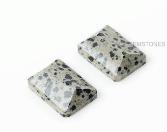 ★W0201★古代石 (231) 古代　印章石　ジャスパー　西アジア　中近東 ダルメシアン ジャスパー 13 x 18 mm ピラミッド 長方形 宝石