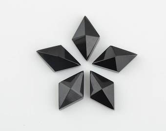 Smooth Black Onyx 10x16mm Diamond Pyramid Shape Calibrated Cabochons for Making  Beautiful Necklace-5Pcs