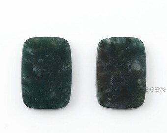 Moss ágata 14x20x3mm cojín forma piedra preciosa-al por mayor piedra preciosa cabochon-joyería haciendo piedras preciosas-moss ágata piedras preciosas-2 piezas