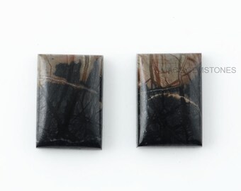 Picasso Jasper 14x20 mm Rectángulo Forma Gemstone-Calibrado Cabochons-Al por mayor Gemstone-Picasso Jasper Cabochon-2 piezas