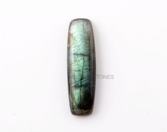 Naturlig labradorit 10 x 35 mm lång kudde-ädelsten - Partihandel ädelstenar - Labradorit cabochon - Smyckestillverkning - 1 st