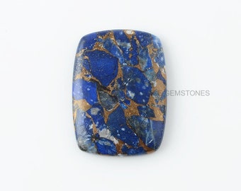 Copper Lapis Lazuli 22x30 mm Cushion Gemstone-Calibrated Cabochons-Flat Back Gemstone-Wholesale Gemstone- 1pcs