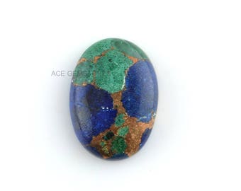 Azurit lös ädelsten, Azurit koppar oval 13 x 18 mm cabochon, smyckestillverkning, Azurit ädelsten smyckestillverkning, indisk ädelsten