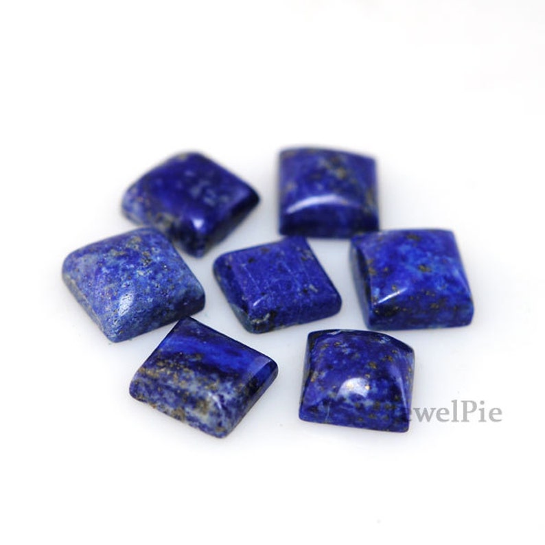 Lapis Loose Gemstone Square 10x10 AAA Grade Wholesale Cabochon 7 Pcs. image 2