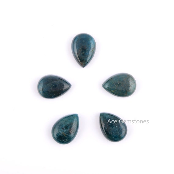 Blue Apatite Pear Shape Gemstone-Jewelry Making Gemstone-Calibrated Cabochons-Gemstone Cabochon-Wholesale Gemstone - 5 pcs