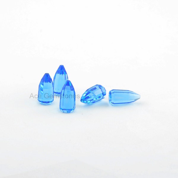 Bullet Shape Faceted Cabochon Tanzanite Quartz Loose Gemstone AAA Grade, stone for jewelry - 5 Pcs.