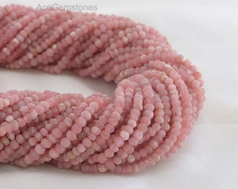 Rhodochrosite - Rondelle Beads - Semiprecious Beads - Wholesale Gemstone Beads - Beads Supplies, 35 cm Strand