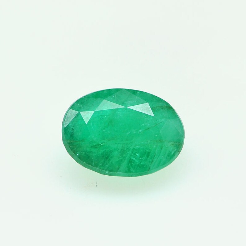 Top-Qualität, natürliche Smaragd Edelstein, echte natürliche oben grüne Smaragd Oval geschnitten Brasilien Edelstein 7,32 Cts. grüne Smaragd Stein Bild 2