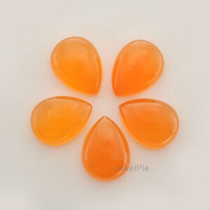 Fanta Chalcedony Smooth  Pear 12x16 mm Calibrated Cabochons AAA Grade - 5 Pcs.