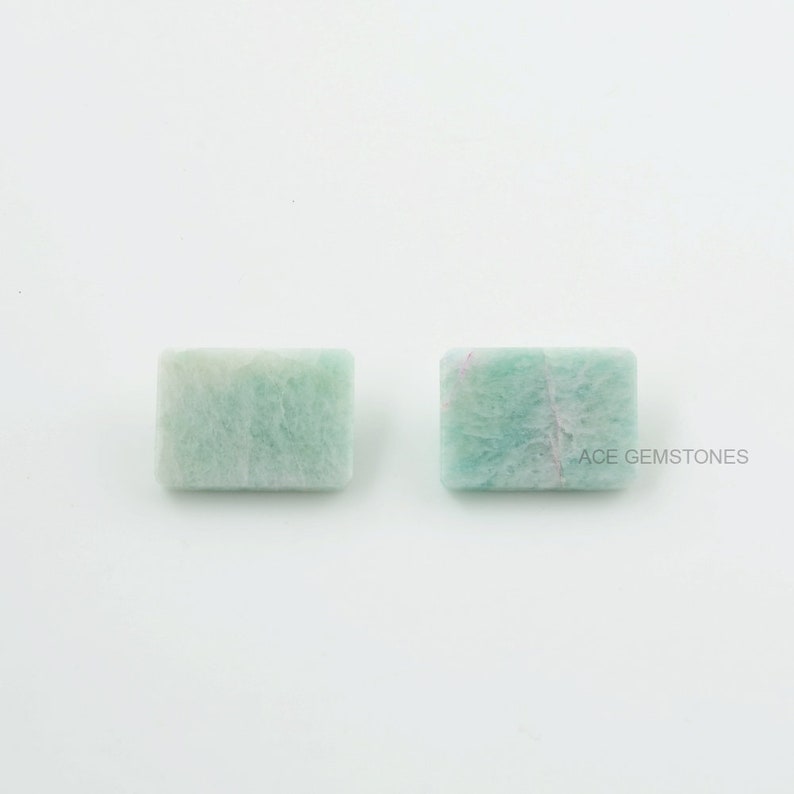 Amazonite 13x18 mm Pyramid Rectangle Gemstone-Calibrated Cabochons-Jewelry Making Gemstone-Wholesale Gemstones-Pair Cabochons 2 Pcs