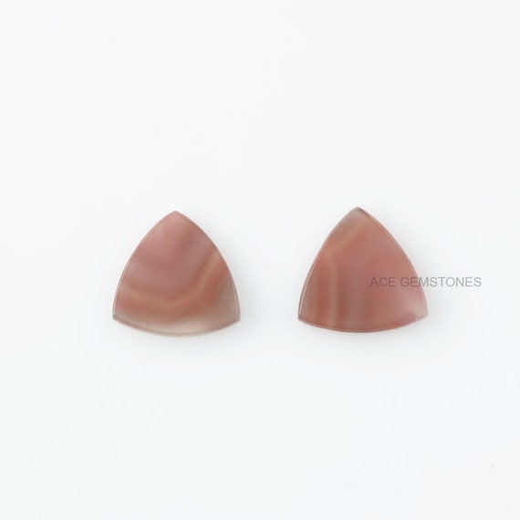Botswana Agate 15mm Trillion Shape Gemstone-Jewelry Making Gemstone-Flat Cabochon-Botswana Agate Stone-Wholesale Gemstone- 2pcs