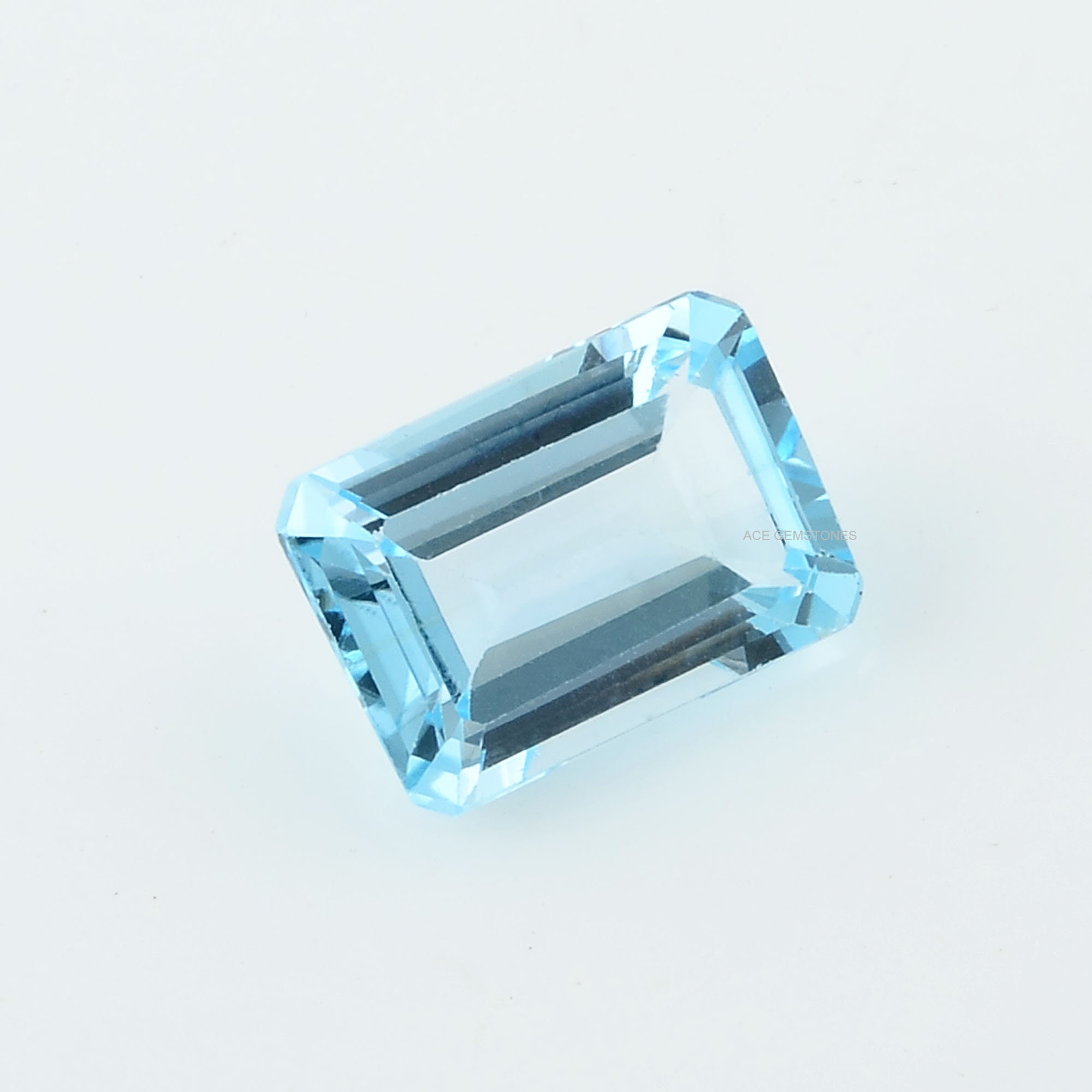 8.63 Ct Sky Blue Topaz 10x14 Mm Rectangle Genuine Gemstone- Emerald Cut ...