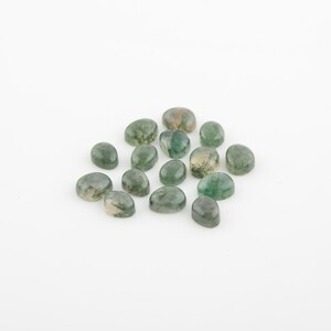Natural Musgo Ágata Suave Corte Calibrado Cabochão Gemstone 6x8 a 7x9mm Pepita, Jóias suprimentos-15 Pcs imagem 2