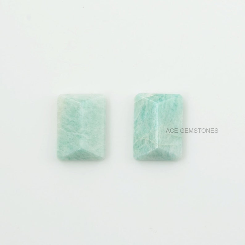 Amazonite 13x18 mm Pyramid Rectangle Gemstone-Calibrated Cabochons-Jewelry Making Gemstone-Wholesale Gemstones-Pair Cabochons 2 Pcs