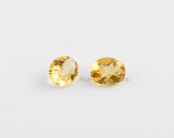Kamień cytryna, luźne kamień, Checker Cut kamień szlachetny, AAA klasy najwyższej jakości, prawdziwy cytryn Oval 10x12mm, listopad Birthstone-2 szt.