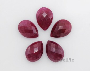 Cabochão de Pedras Preciosas Soltas Rubi Facetada Pêra Grau AAA - 5 Unid.