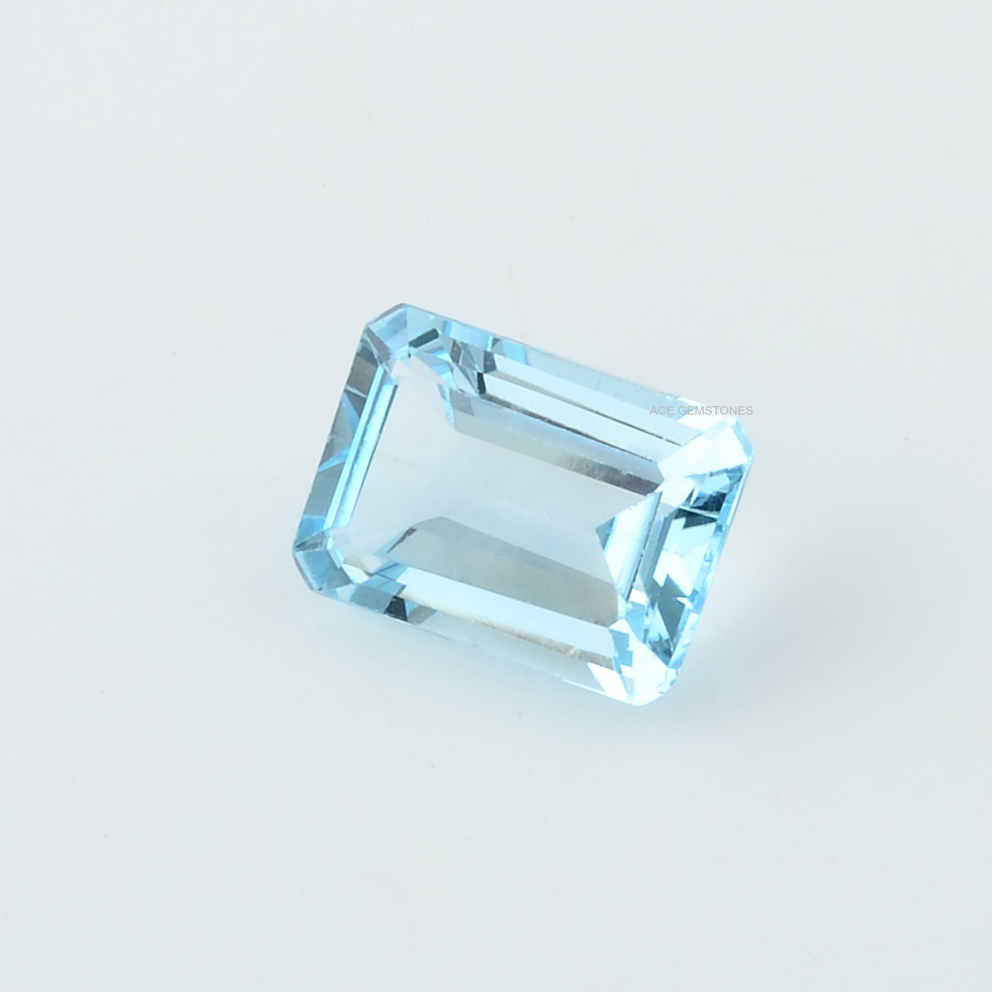 8.63 Ct Sky Blue Topaz 10x14 Mm Rectangle Genuine Gemstone- Emerald Cut ...